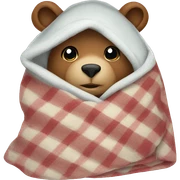 bear cozy in blanket sticker