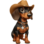 Dachshund wearing cowboy boots sticker