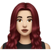 Dua Lipa with dark red hair sticker