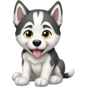 Husky puppy sittiny sticker