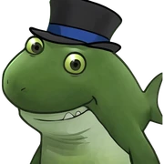 Shark with a top hat sticker