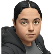 boy with black hair indoors sticker