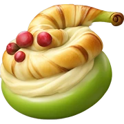 Zimtschnecke mit Pistaziencreme und Kirschen sticker