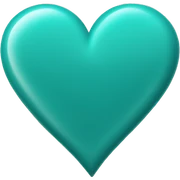 teal heart  sticker