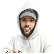 bearded boy in nature hoodie sticker