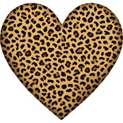 Leopard print heart sticker