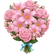 Flowers, Bouquets, New Year's aesthetic, Bows, Pink heart sticker
