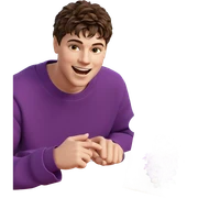 boy with flower in nature sticker
