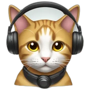 Cat wearing headphones  sticker