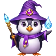 purple magic penguin mage sticker