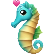 seahorse with hearts around it sticker