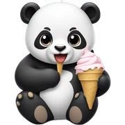 Panda eating ice cream sticker