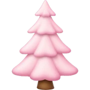 pastel pink christmas tree sticker