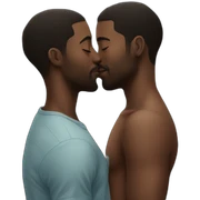 Black men kissing sticker