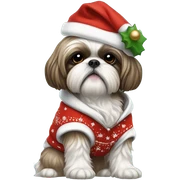Shittzu wearing Christmas hoodie sticker