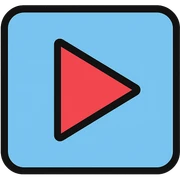 A simple logo for a video image board from the 2000s sticker