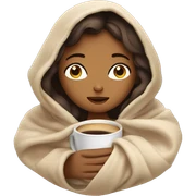 girl inside a blanket sipping coffee eyes closed sticker