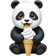 Panda eating ice cream sticker