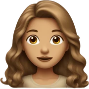 Beige Girl with long brown blowout hair sticker