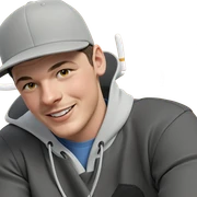 smiling boy in baseball cap sticker