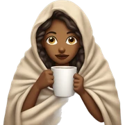 brown girl inside a blanket sipping coffee eyes closed sticker