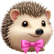 hedgehog with a pink bow sticker