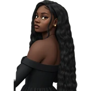 dark beauty in black dress sticker