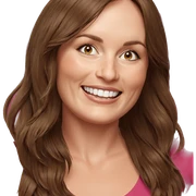 happy girl with brown hair sticker