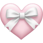 Pastel pink heart with white bow sticker