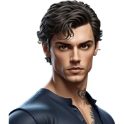 male with neck tattoo sticker