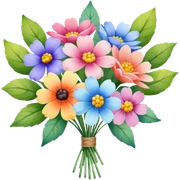 A picture of a floral bouquet, painted in watercolors sticker