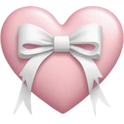 Pastel pink heart with white bow sticker