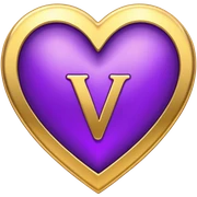 The gold Letter “V” inside a Purple Heart sticker