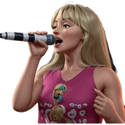 blonde girl singing with microphone sticker