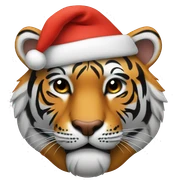 tiger with Santa hat sticker