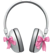 Headphones with pink bows sticker