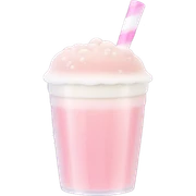 Milk Foam Bubble Tea "A pastel pink bubble tea topped with a creamy layer of glowing milk foam, with tiny glittering particles floating around the rim and shiny tapioca pearls at the base." sticker