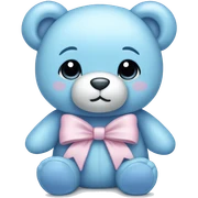pastel blue teddy bear with bow sticker