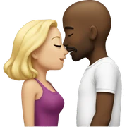 White couple kissing sticker