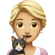 lady with cat sticker