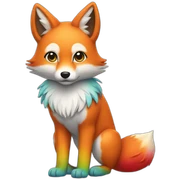 Rainbow Fox Full Body sticker