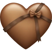 Brown heart with bow sticker