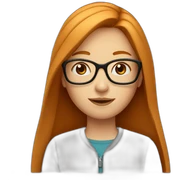 girl with long straight ginger hair and glasses sticker