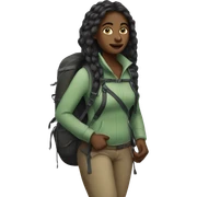 Beautiful long hair Black woman hiking sticker