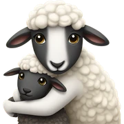 Sheep hugs sheep sticker