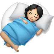 Sleeping girl with black hair and blue eyes  sticker