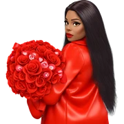 valentine beauty with roses sticker