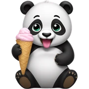 Panda eating ice cream sticker