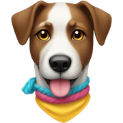 Perro con un lazo sticker