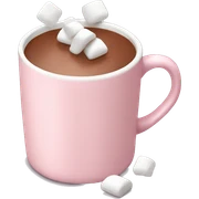Light Pink mug of hot chocolate with marshmallows  sticker